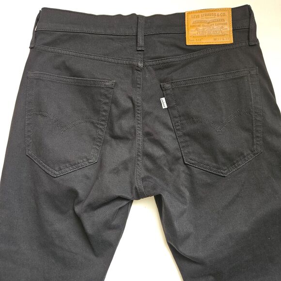 LEVI'S PREMIUM 512 Jeans Mens W31 X L32 Jet Black Slim Taper Leather Patch - Picture 5 of 9